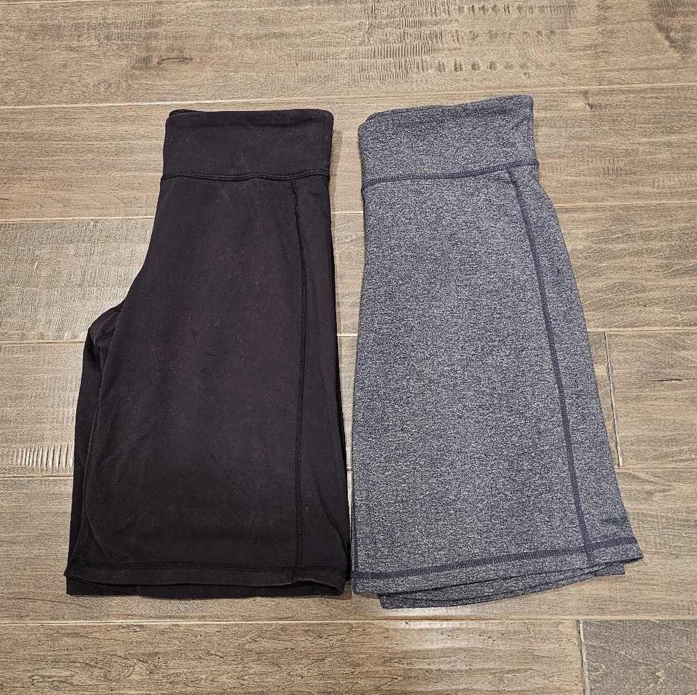 Two Pair Athleta Biking Shorts Black and Gray Sz XS